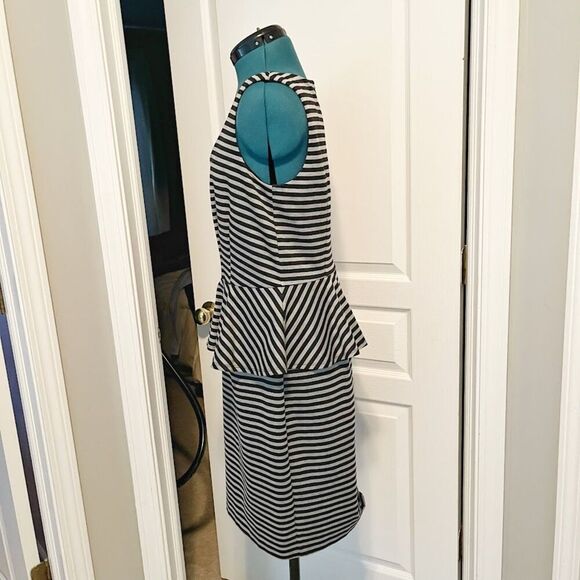 Ann Taylor NWT Stripe Peplum Stretch Sleeveless Fully Lined Sheath Dress - Picture 3 of 14